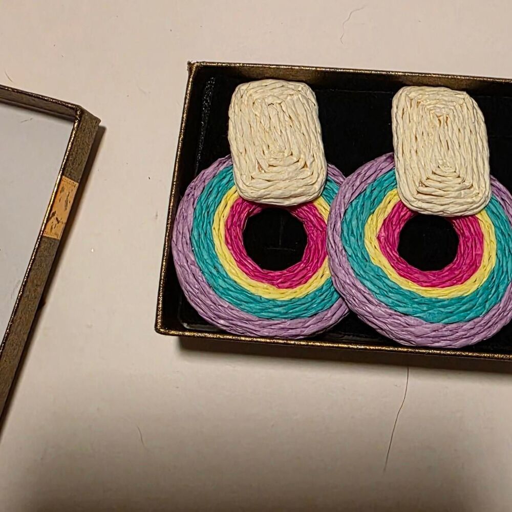 Rainbow earrings with a boho vibe NWT New